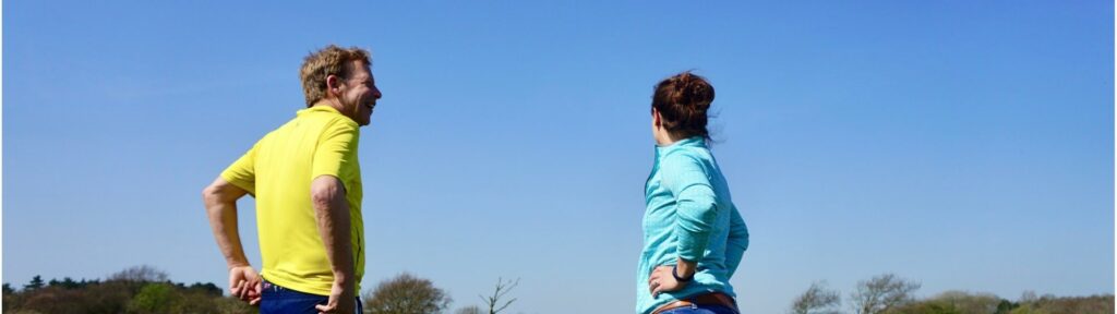 burn-outcoach en klant lachen
